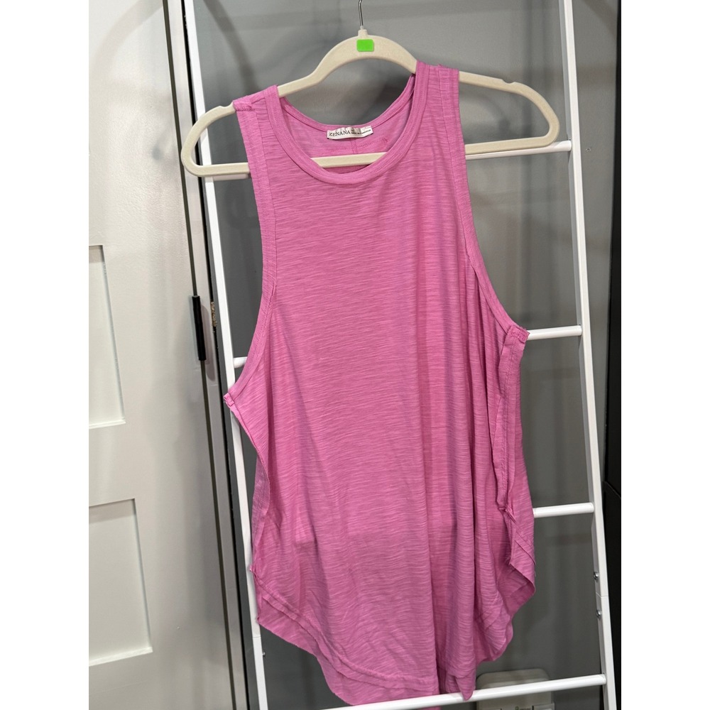 Zenana Pink Slub Knit Sleeveless Tank Top CST-3538 M NEW Barbiecore Normcore